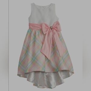 NWOT Rare Editions White and Pink Plaid Kids Dress